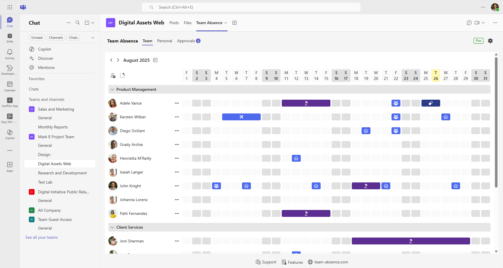 Team Absence App