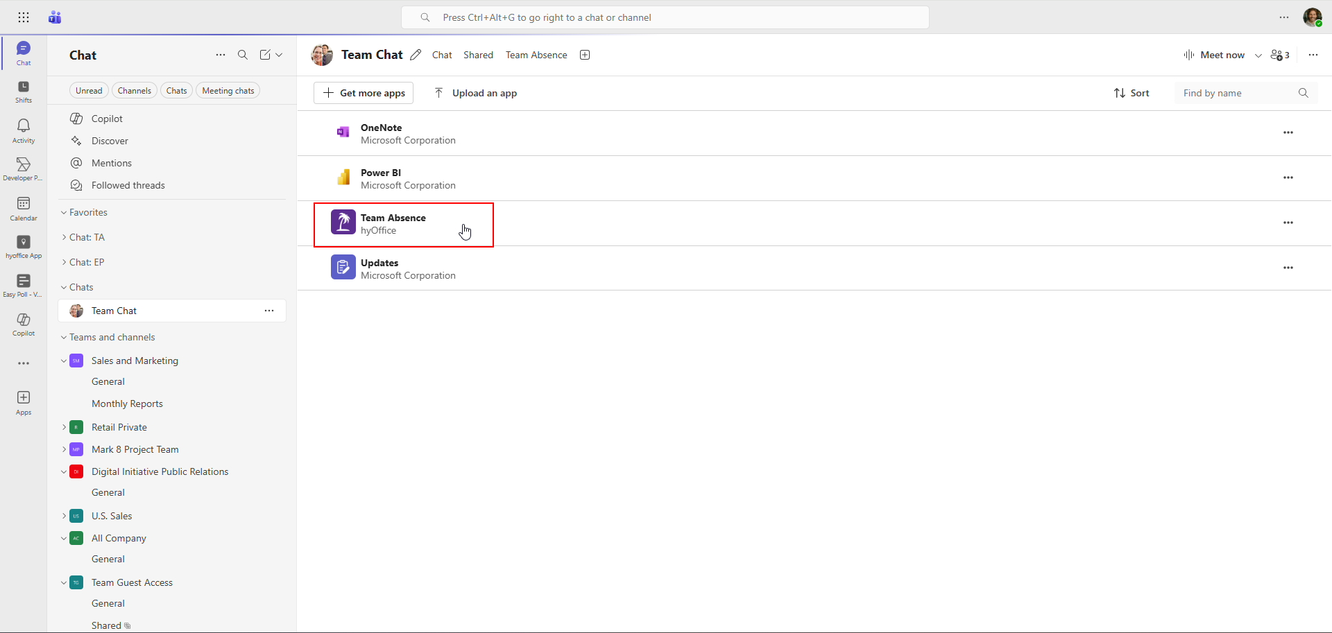 App details in group chat